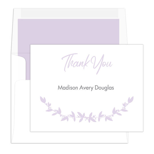 Laurel Thank You Folded Note Cards